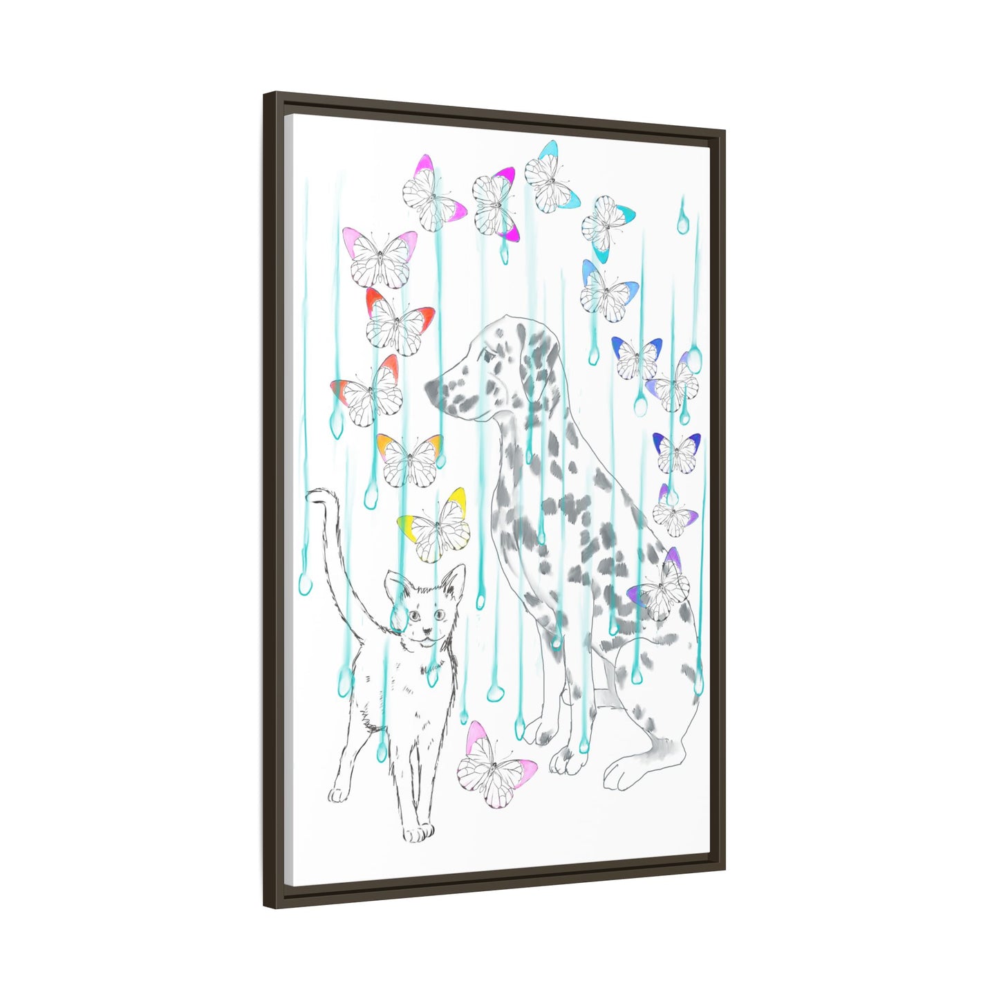 Butterfly Chroma Rain and Shine Matte Canvas, Framed (White)