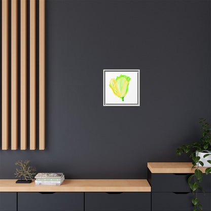 Dancing Tulips Matte Canvas, Framed (Multi-color) Yellow Green
