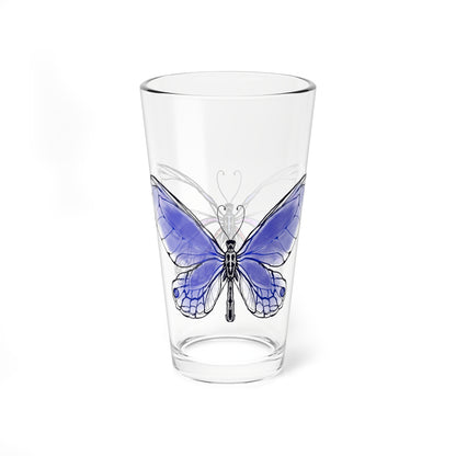 Mixing Glass, 16oz Butterfly Colorful Watercolor