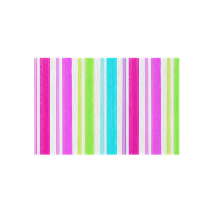 Butterfly Flutterstripe Outdoor Rug , Pinks, Greens, Aqua
