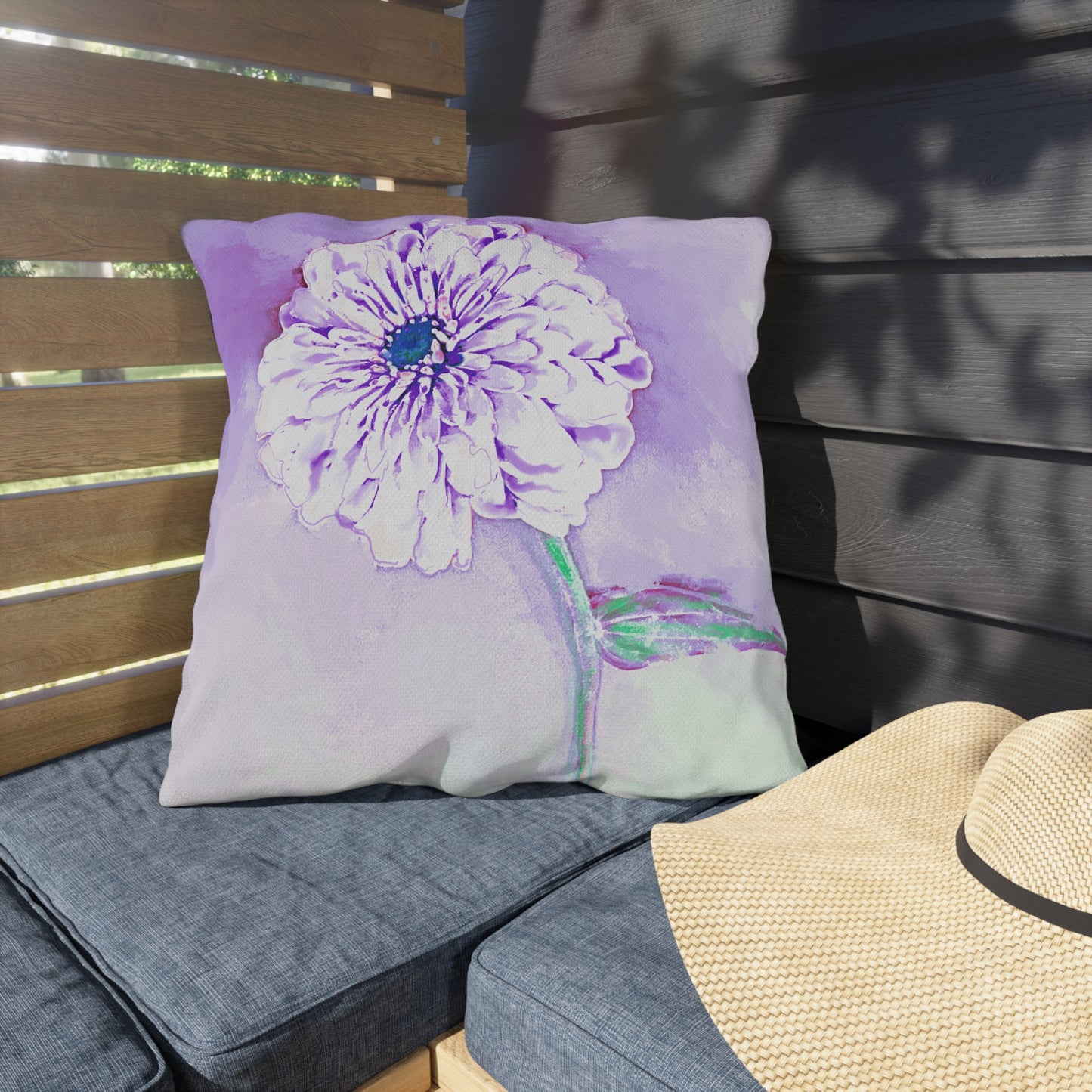 Outdoor Pillows Abstract Zinnia Color Story Lavender