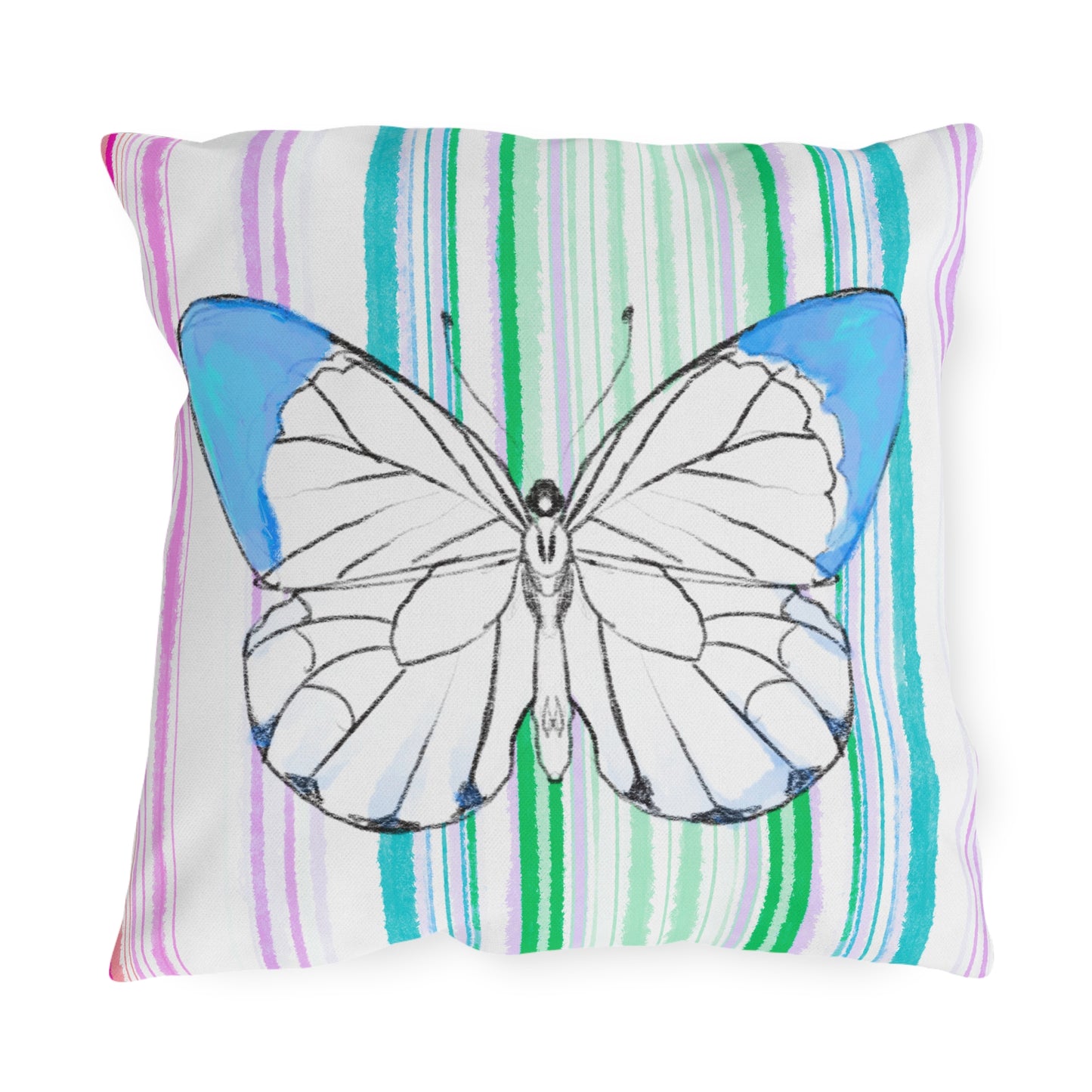 Pillows Outdoor Watercolor Butterfly Whimsy