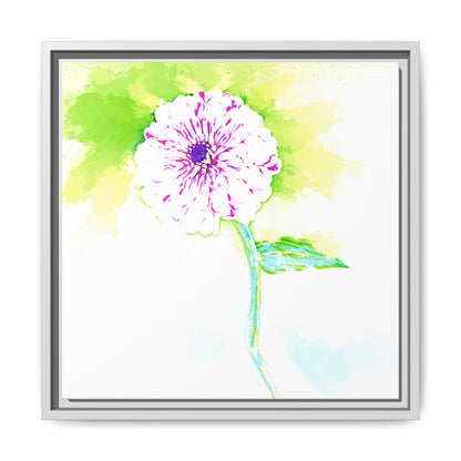 Zinnia Color Splash Matte Canvas Yellow Framed