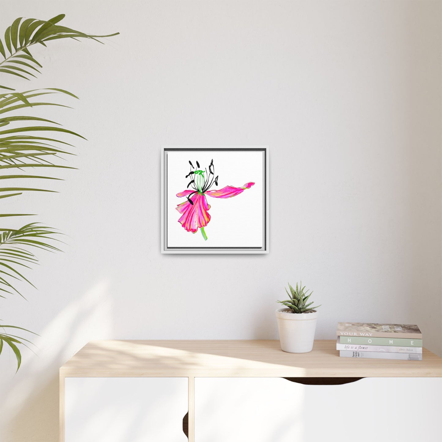Dancing Tulips Matte Canvas, Framed (Multi-color) Raspberry