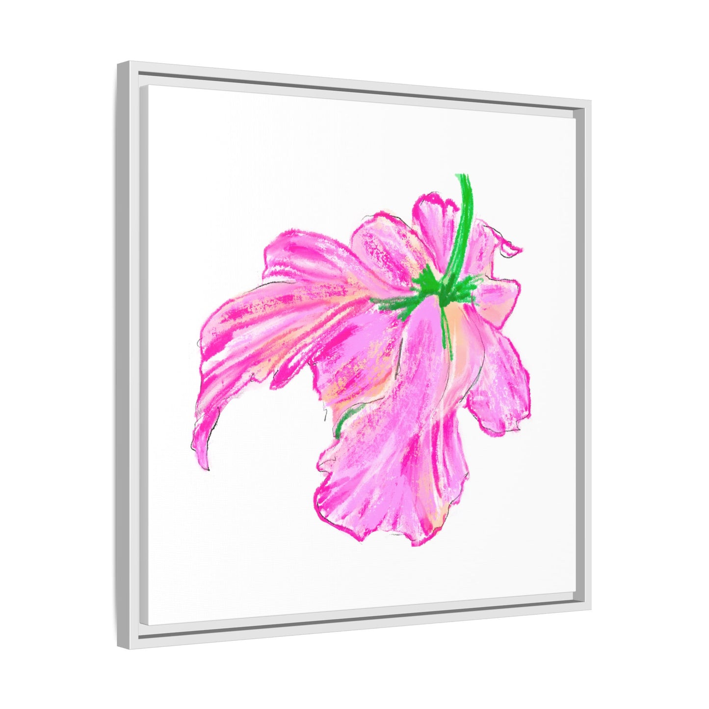 Dancing Tulips Matte Canvas, Framed (Multi-color) Pink
