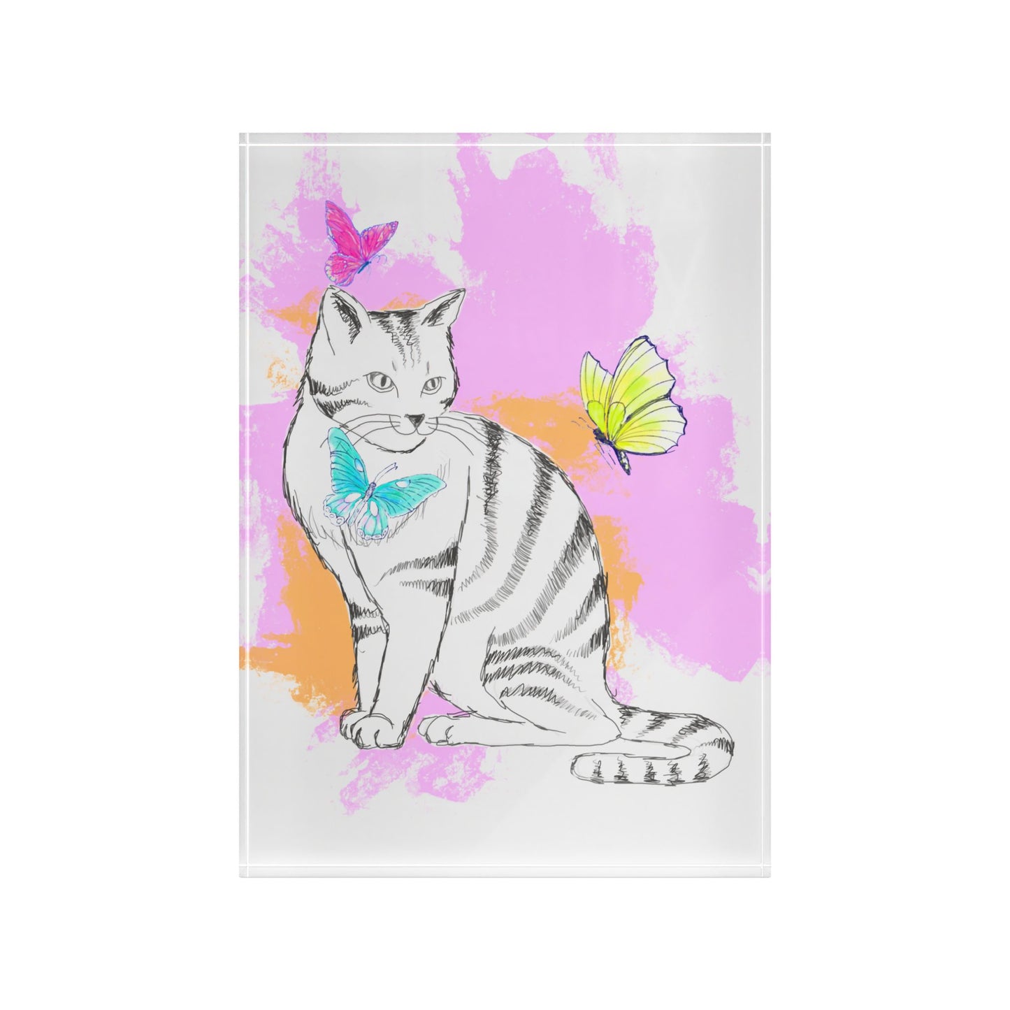Kitty Flutter Acrylic Block