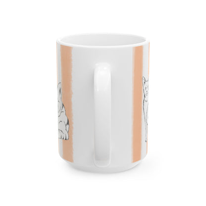 Kitty Fun Mug with Orange Stripes