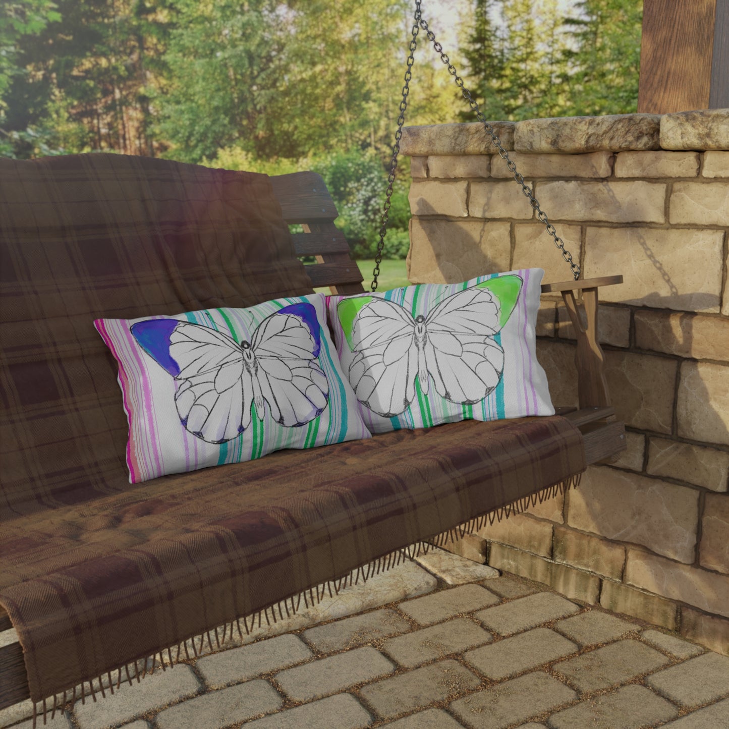 Pillows Outdoor Watercolor Butterfly Whimsy