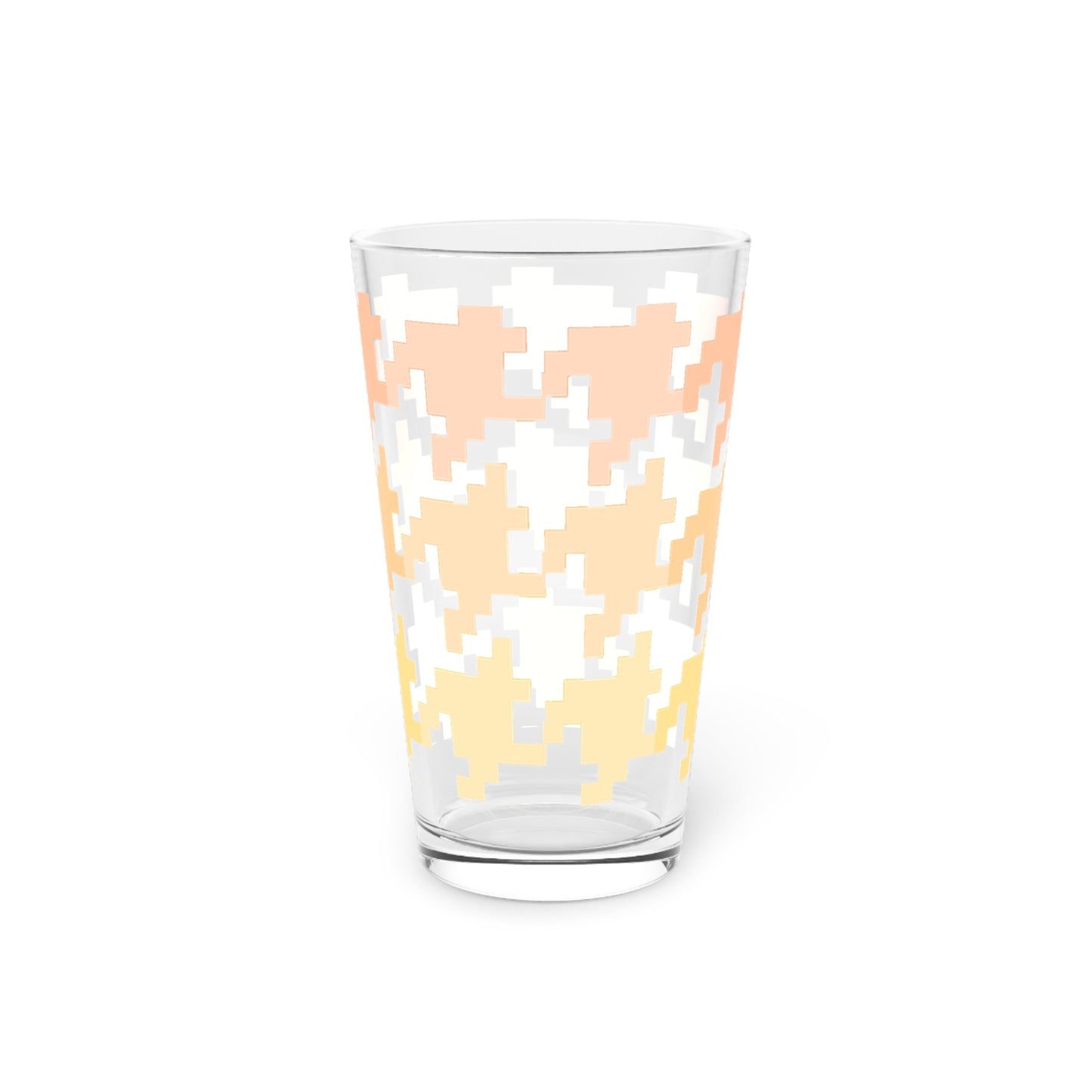 Houndstooth Fun in Orange,  Pint Glass, 16oz