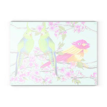 Cherry Chirp Glass Cutting Board