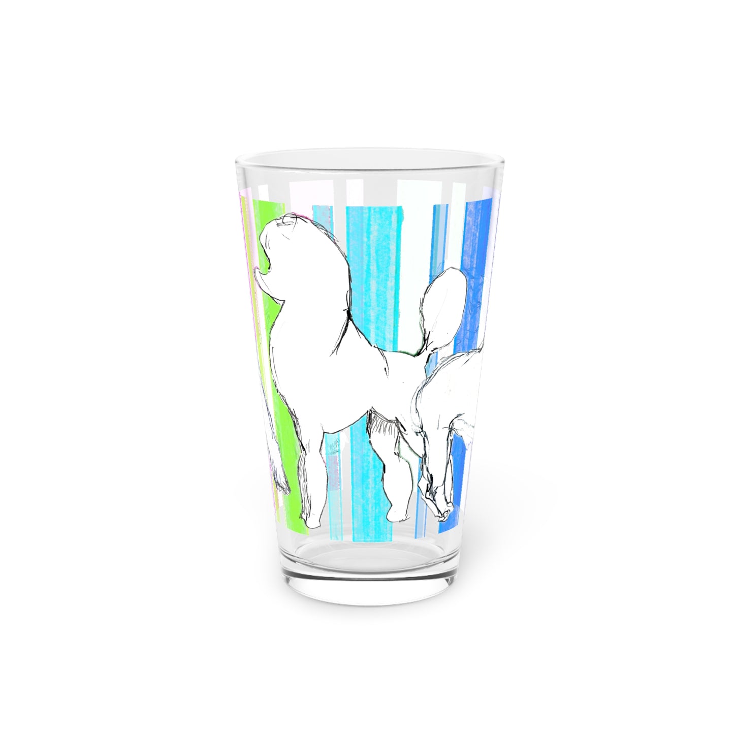 Dogi Fun Pint Glass, 16 oz Parade of Dogs