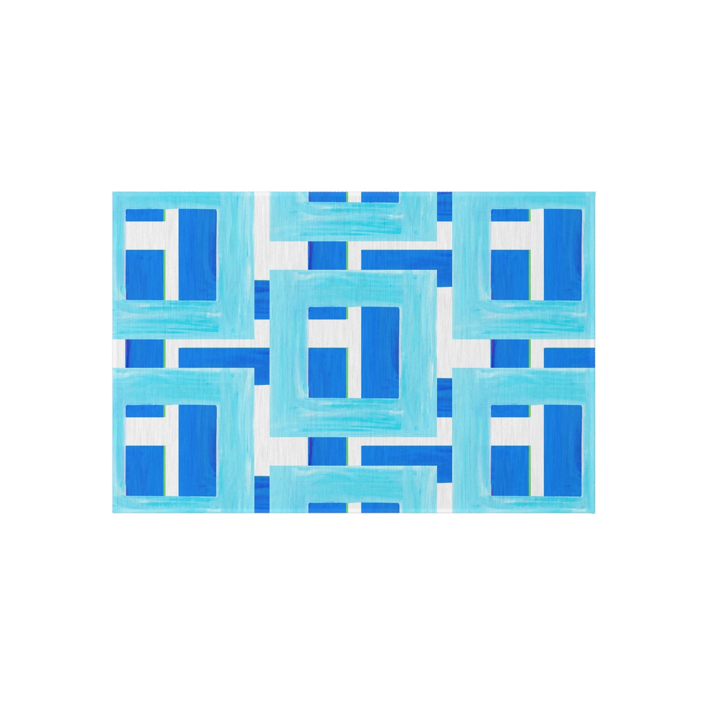 Indoor/Outdoor Rug Color Blocks Aqua & Blue