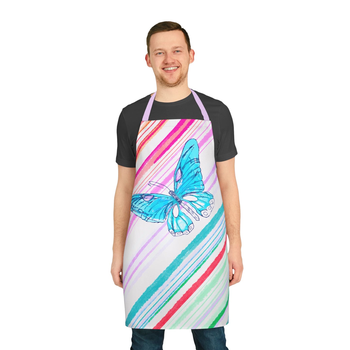 Aprons Butterfly Diagonal Stripes