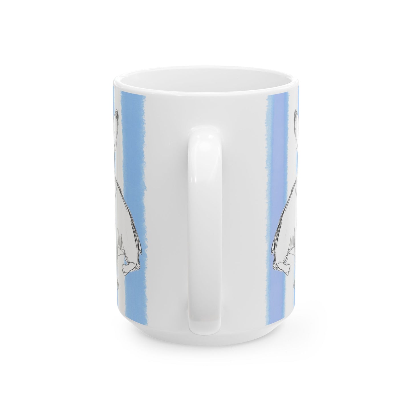 Dogi  Fun Mug with Periwinkle Blue Stripes