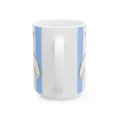 Dogi  Fun Mug with Periwinkle Blue Stripes