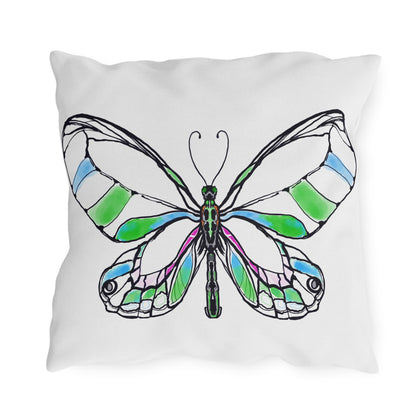Outdoor Pillows Lulu Butterflies Aqua