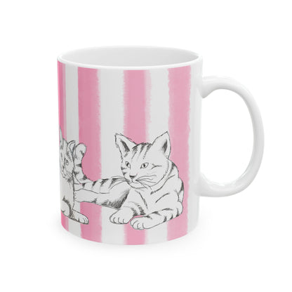 Kitty Fun with Pink Stripes