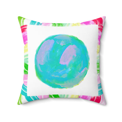 Mega Dot Polyester Square Pillow Birds