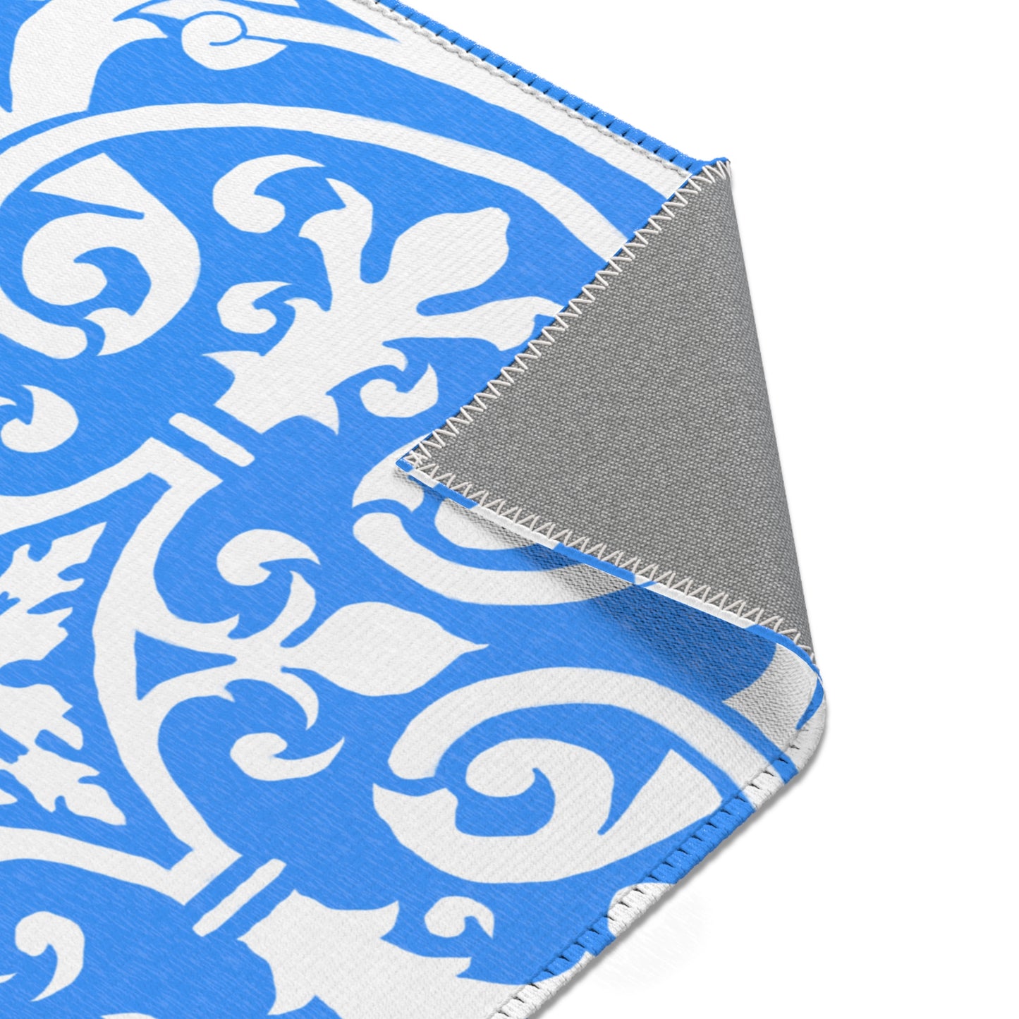 Scrollwork Indoor/Outdoor Rug Blue