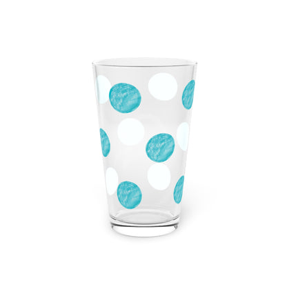 Polka Dot in Teal,  Pint Glass, 16oz