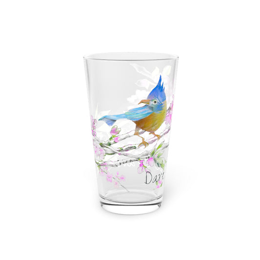 Cherry Chirp Pint Glass "Dare to be Brave"