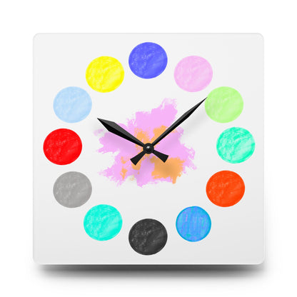 Clocks Acrylic Wall Polka Dot Palette