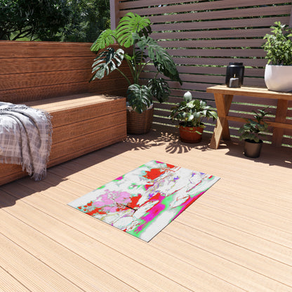 Inspirational Landscapes Indoor/Outdoor Rug, "Squander your life for a purpose", Red and Pink Non-slip
