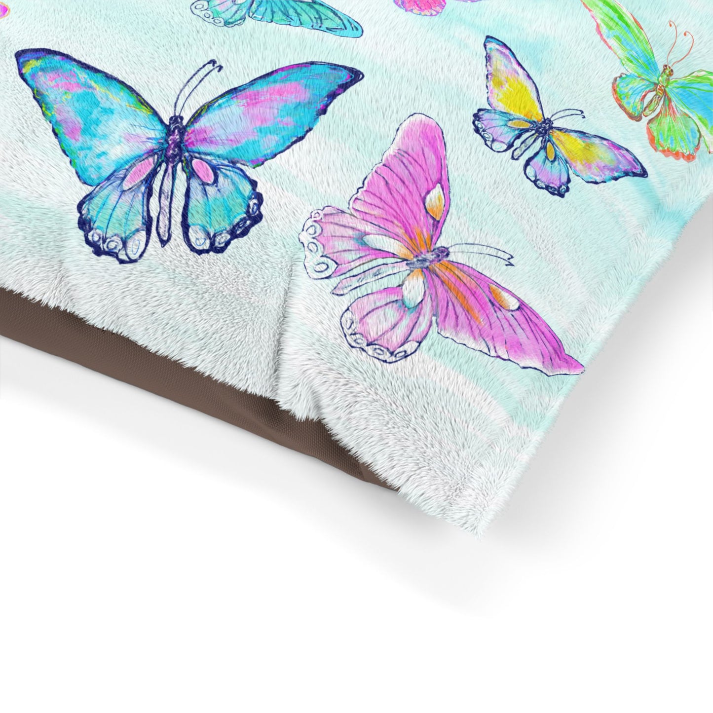 Dogi Butterfly Flutter Pet Bed Colorful Butterflies Aqua Sky