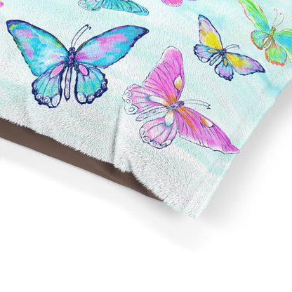 Dogi Butterfly Flutter Pet Bed Colorful Butterflies Aqua Sky