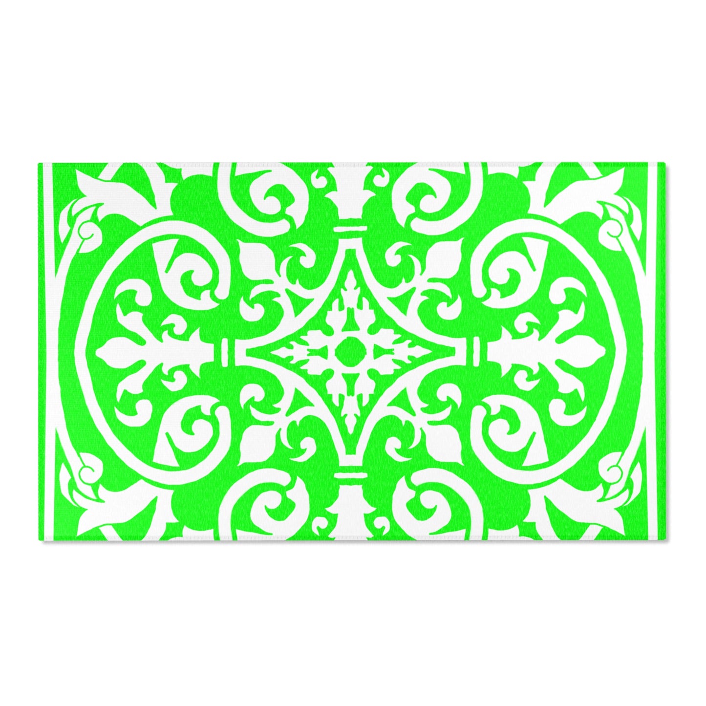 Scrollwork Indoor/Outdoor Rug Bright Green