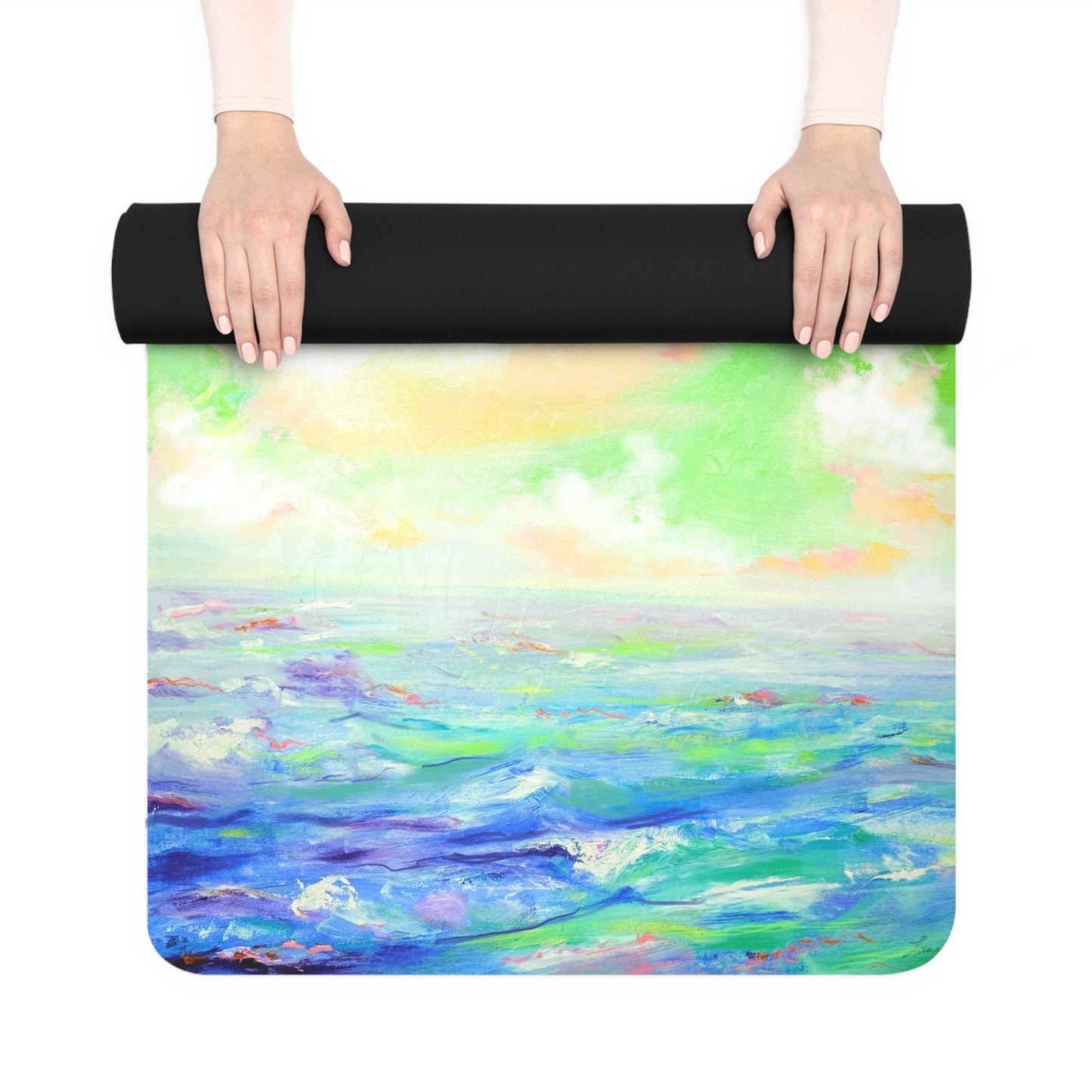 Rubber Yoga Mat Yoga By the Ocean