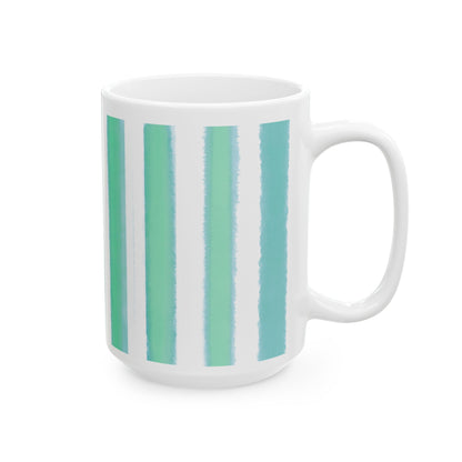 Dancing Tulips Mug Teal Orange