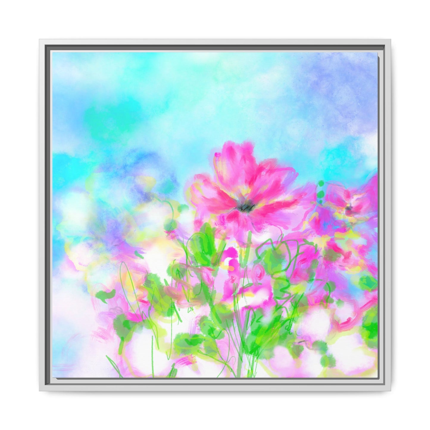 Flower Fun Framed Matte Canvas
