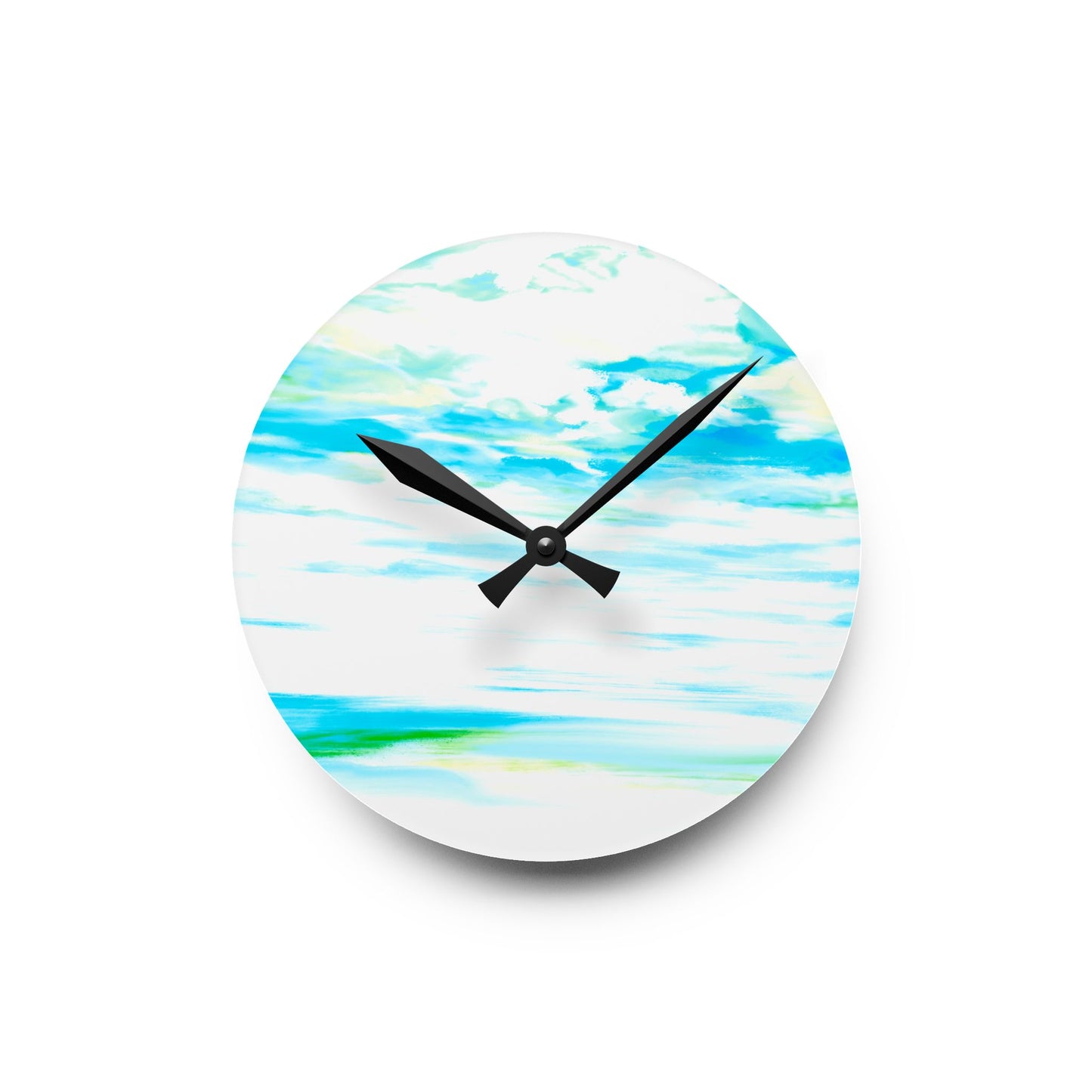 Joyful Landscapes  Wall Clock, Aqua Skies