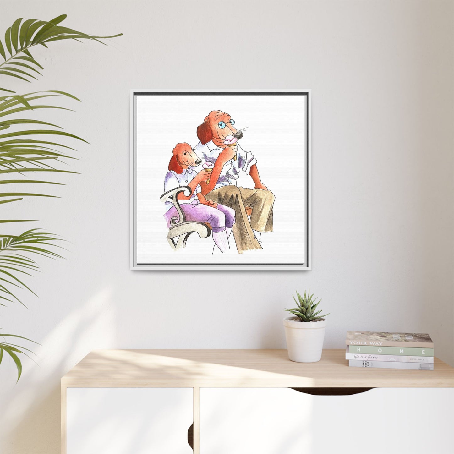 Dogi Fun Matte Canvas Framed