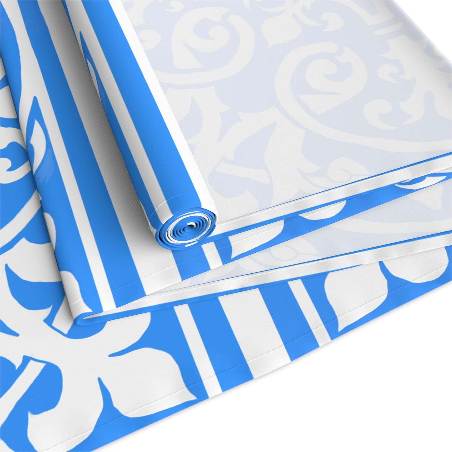 Table Runner (Cotton or Poly) Blue & White Classic Design