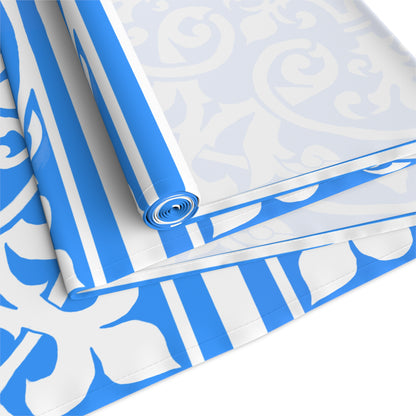 Table Runner (Cotton or Poly) Blue & White Classic Design