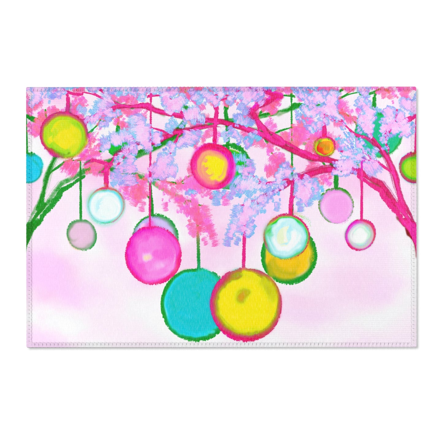 Christmas  Rugs Indoor Pink Whimsy Tree