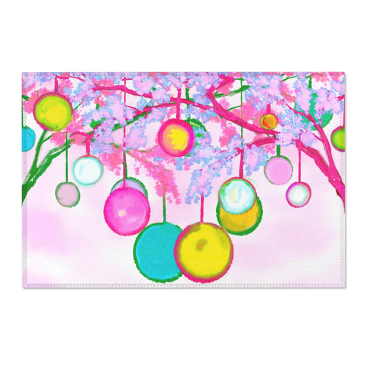 Christmas  Rugs Indoor Pink Whimsy Tree