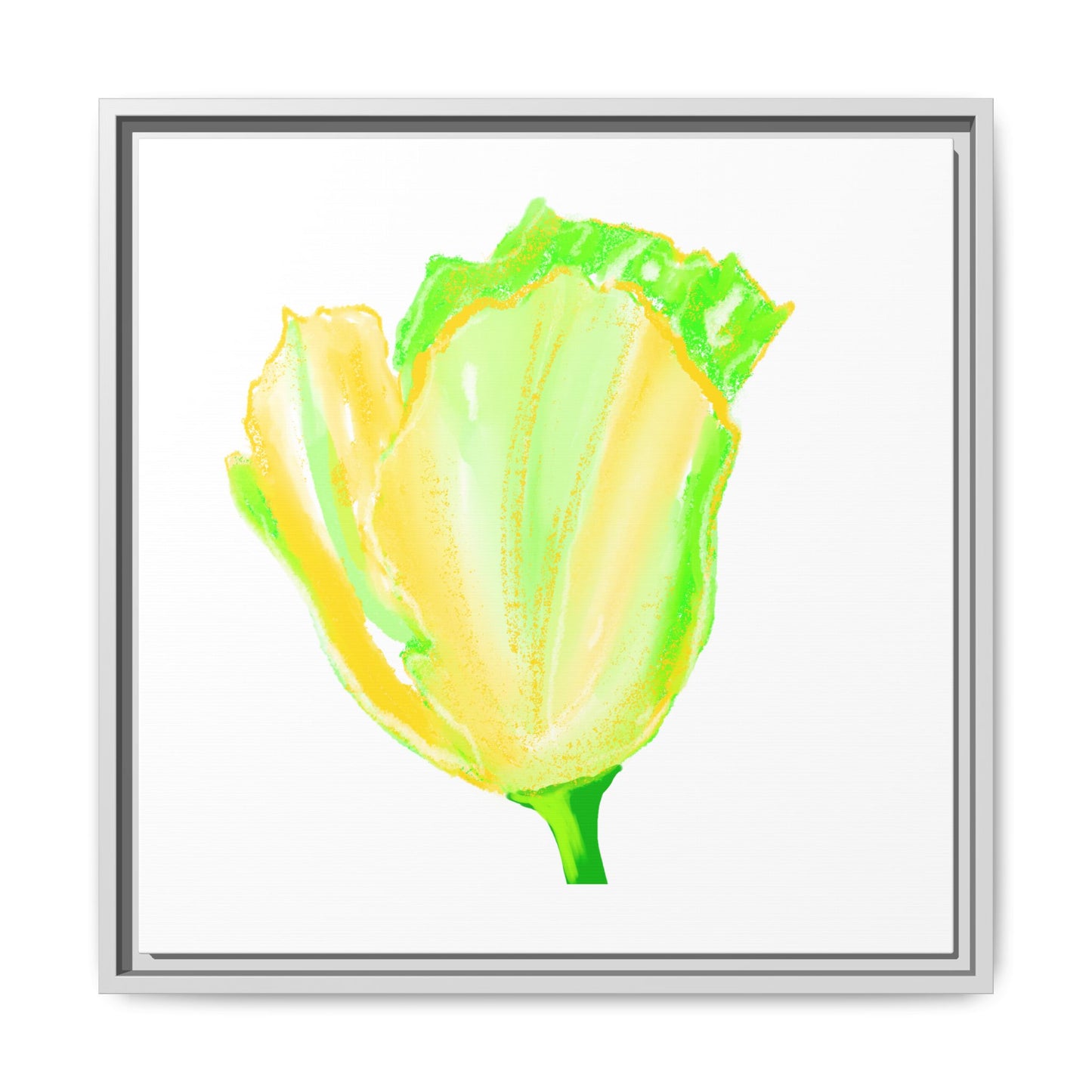 Dancing Tulips Matte Canvas, Framed (Multi-color) Yellow Green