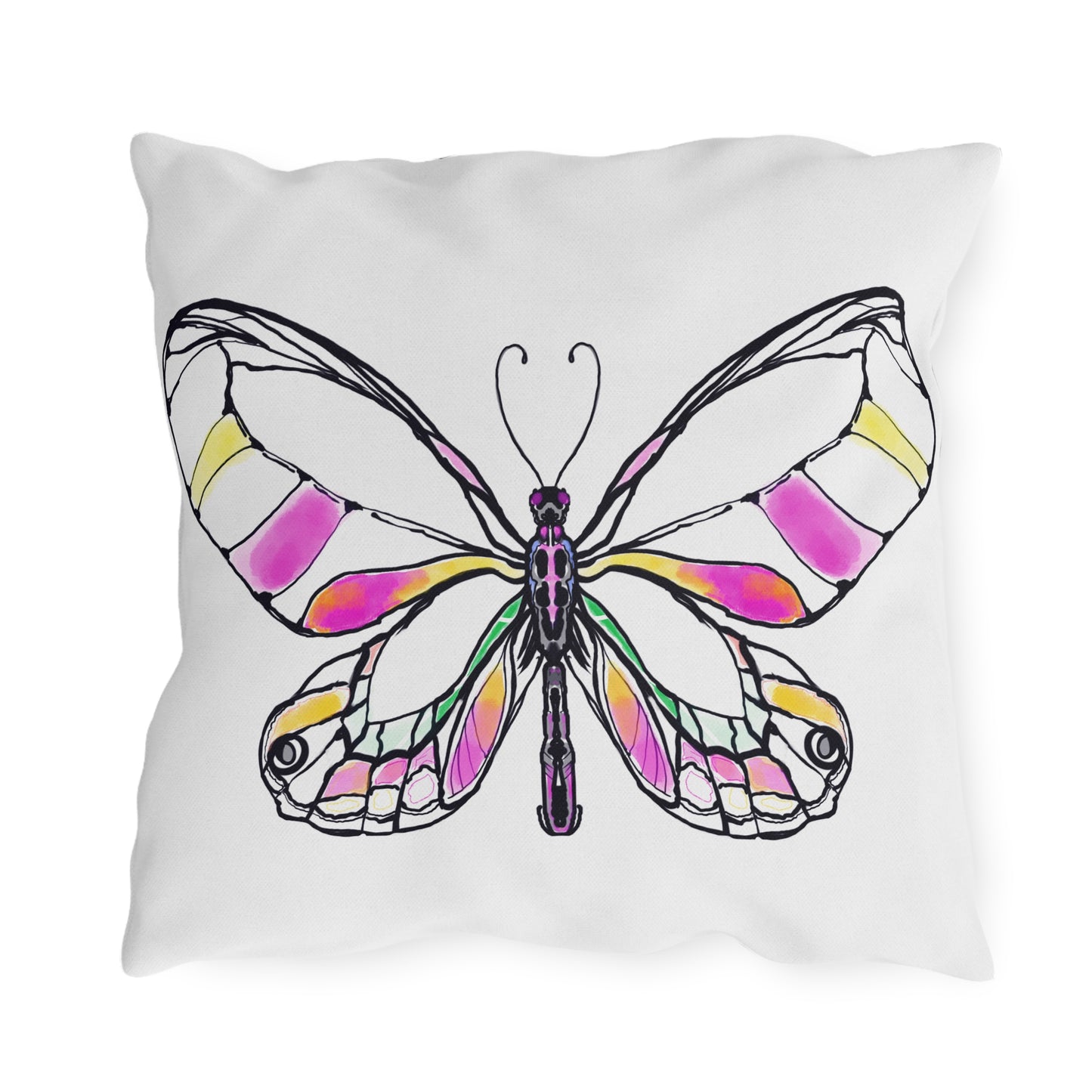 Outdoor Pillows Lulu Butterflies Pink