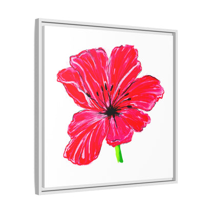 Dancing Tulips Matte Canvas, Framed  Red