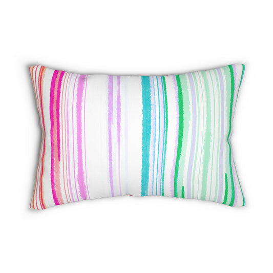 Lumbar Pillow Watercolor Stripes