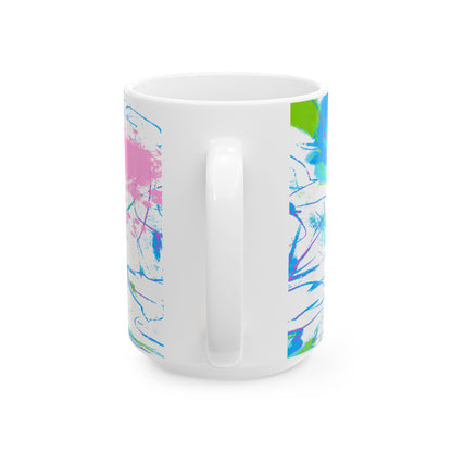 Joyful Landscapes Ceramic Mug in Blue and Purple, 11oz, 15oz