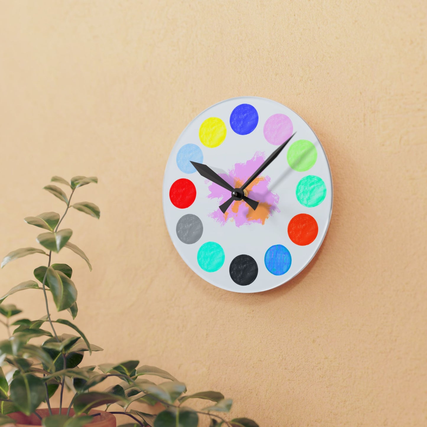 Clocks Acrylic Wall Polka Dot Palette