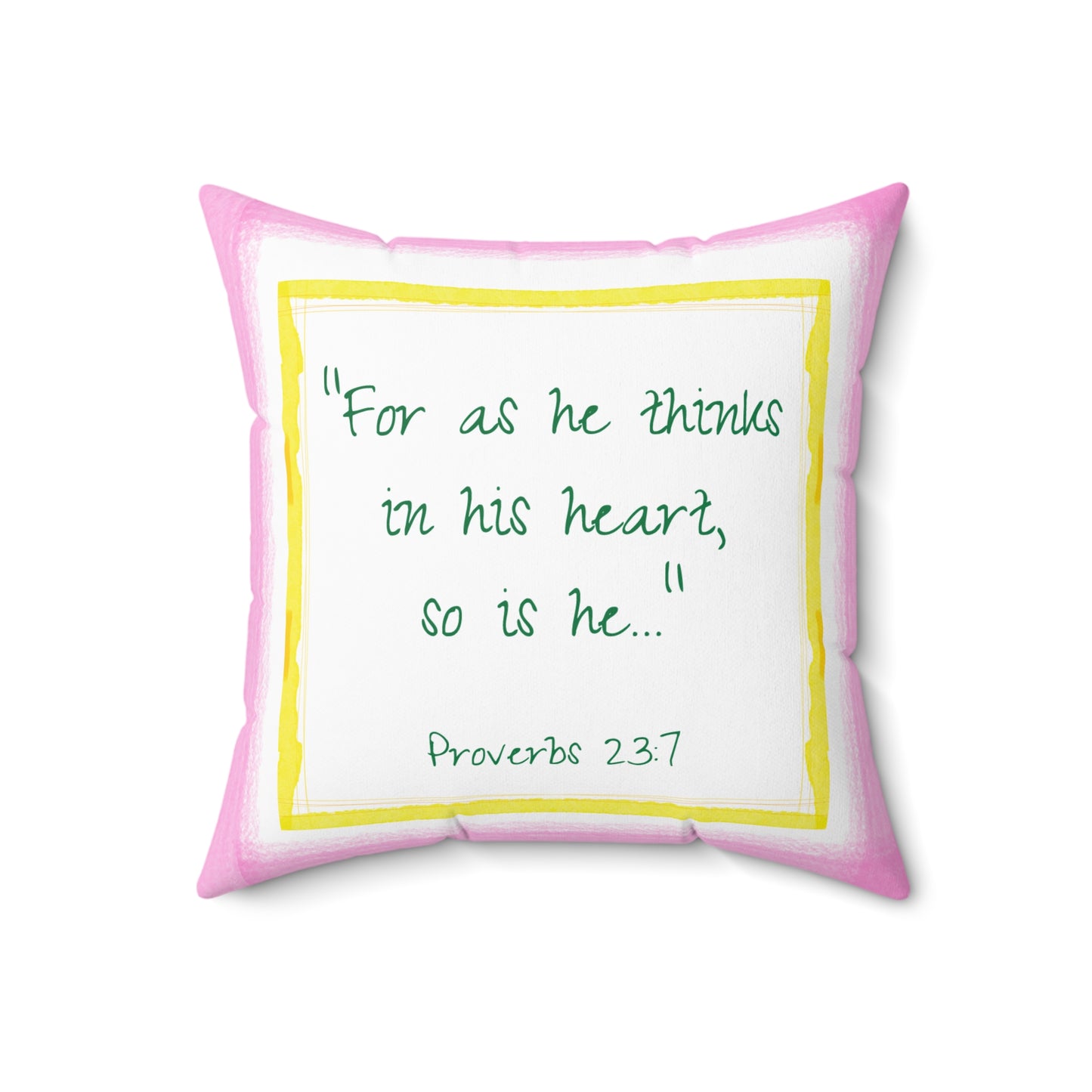 Kitty Fun Polyester Square Pillow "For as he thinks..."