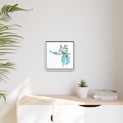 Dancing Tulips Matte Canvas, Framed (Multi-color) Aqua Blue