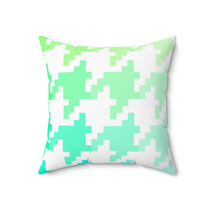 Hounds Tooth Fun Pillow Green/Aqua