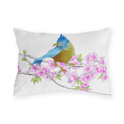 Outdoor Pillows Lumbar Birdies and Cherry Blossoms