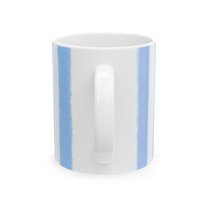 Watercolor Stripe Ceramic Mug in Periwinkle, 11oz